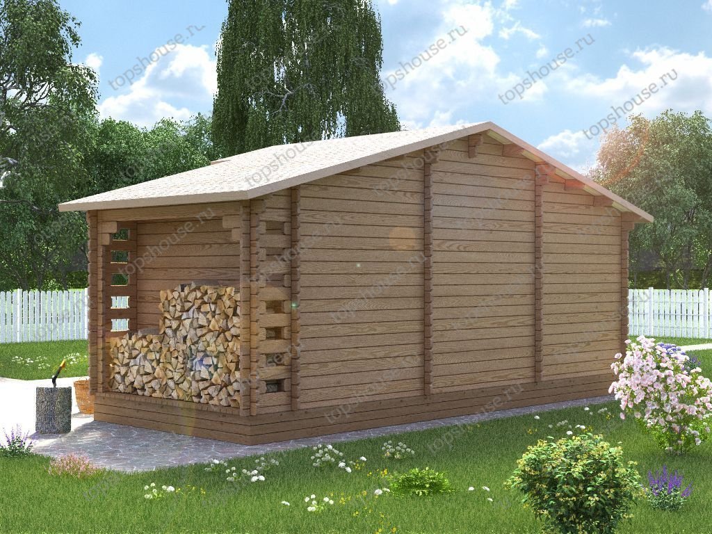 Хозблок с дровником «Куча мала». 12995